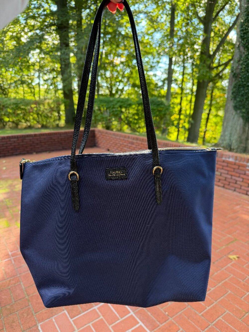 Ralph Lauren Tote Bag | Navy/Black Straps & Detailing